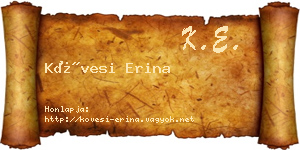 Kövesi Erina névjegykártya